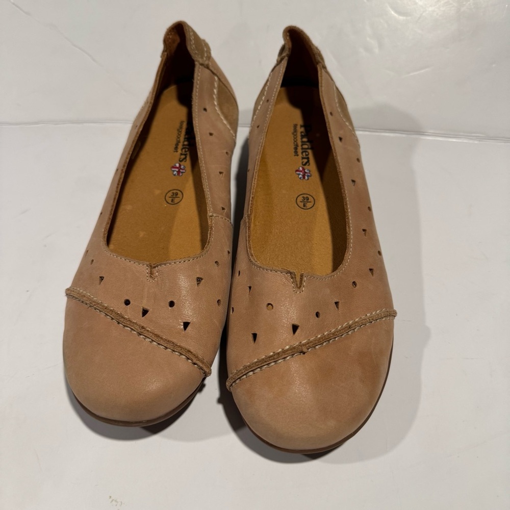 Padders Feel Good Feet Stylish Tan Leather Women's Shoes Size 39